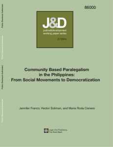 Community-Based Paralegalism in the Philippines