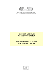 Guide on Article 4 of the Convention – Prohibition of slavery and
