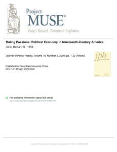 Ruling Passions: Political Economy in Nineteenth