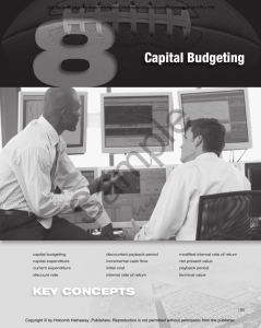 Capital Budgeting - Holcomb Hathaway Publishers