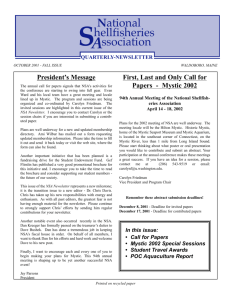 Fall 2001 - National Shellfisheries Association