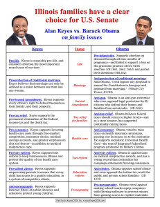 Keyes vs. Obama on the issues