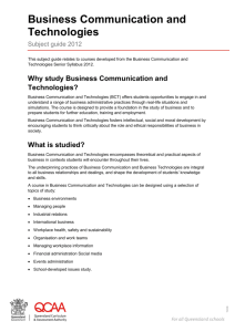 Business Communication and Technologies (2012) Subject guide