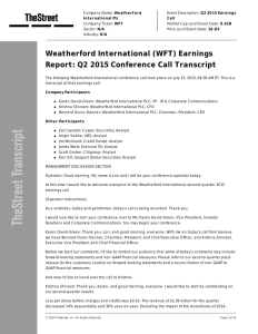 Weatherford International (WFT) Earnings Report: Q2
