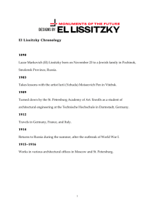 El Lissitzky Chronology El Lissitzky Chronology