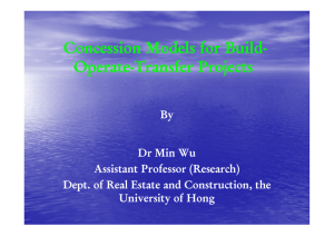 Concession Models for Build Concession Models for Build
