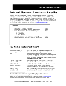 Facts and Figures on E Waste and Recycling