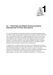 A1 – Fixed Net and Mobile Communications, Internet and TV from
