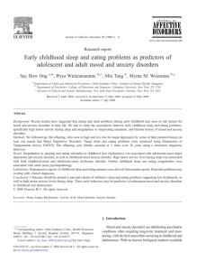 Early childhood sleep and eating problems as predictors of