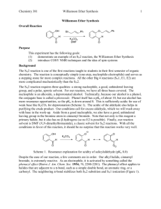 Chemistry 381 Williamson Ether Synthesis 1 Williamson Ether