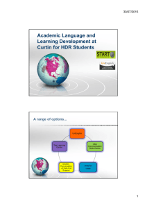 Academic Language and Learning Development at Curtin for HDR
