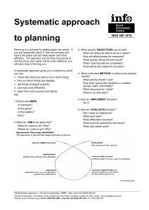 Systematic approach to planning