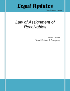Article on Law of Assignment of Receivables by Vinod Kothari