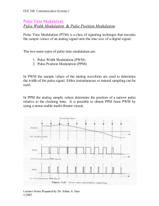 Pulse Time Modulation: Pulse Width Modulation & Pulse