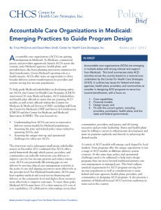 Creating ACOs in Medicaid - Center for Health Care Strategies