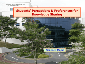 Students' Perceptions & Preferences for Knowledge Sharing