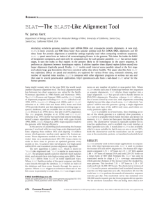 BLAT—The BLAST-Like Alignment Tool - CS273a