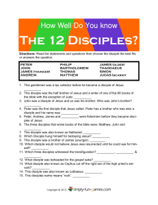 The 12 Disciples? - Simply Fun Games