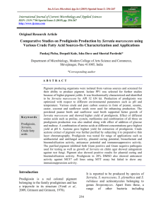 Comparative Studies on Prodigiosin Production by Serratia