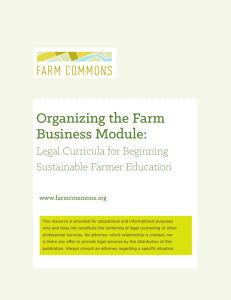 Organizing the Farm Business Module: