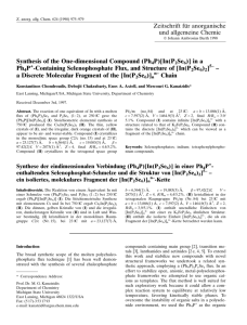 Synthesis of the One-dimensional Compound (Ph4P)[In(P2Se6)] in