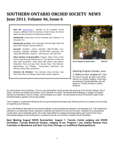 SOUTHERN ONTARIO ORCHID SOCIETY NEWS June 2011