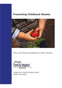Child and Family Policy: Briefing Report on Preventing Childhood