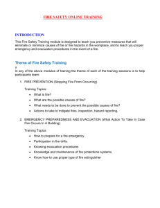 FIRE SAFETY ONLINE TRAINING INTRODUCTION Theme of Fire