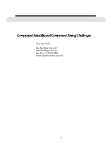 Component Testability and Component Testing Challenges