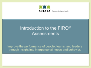 Introduction to the FIRO Assessments