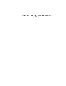 WORLD SERVICE CONFERENCE MEMBER MANUAL