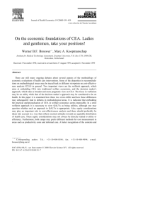 On the economic foundations of CEA. Ladies and