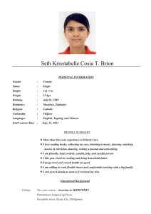 Seth Krisstabelle Cosia T. Brion - Resume