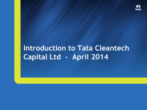 Introduction to Tata Cleantech Capital Ltd - April 2014