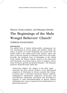 The Beginnings of the Mulu Wongel Believers' Church1