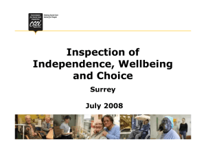 Inspection of Independence, Wellbeing and Choice
