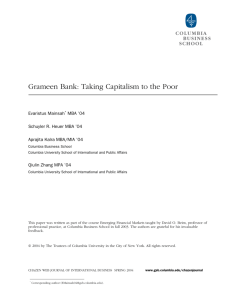 Grameen Bank: Taking Capitalism to the Poor