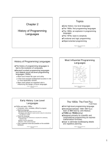 Chapter 2 History of Programming Languages