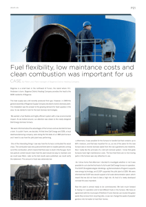 Fuel flexibility, low maintance costs and clean