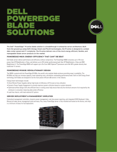DELL POWEREDGE BLADE SOLUTIONS
