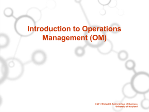 Introduction to Production and Operations Management (POM)
