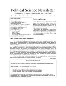 Political Science Newsletter - College of Humanities and Sciences