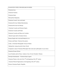SUGGESTED TOPICS FOR RESEARCH PAPERS Ukrainian Icons