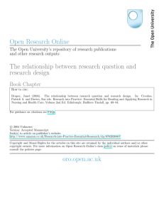 Open Research Online The relationship between research question
