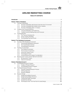 airline marketing course