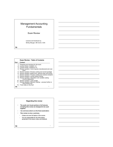 Management Accounting Fundamentals