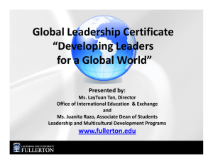 Global Leadership Certificate - Hispanic Association of Colleges