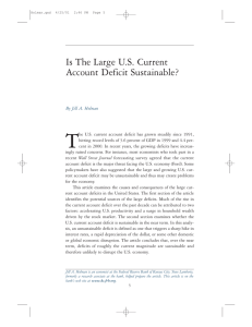 Is The Large US Current Account Deficit Sustainable?