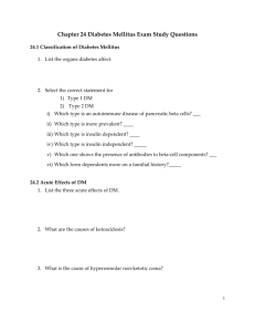 Chapter 24 Diabetes Mellitus Exam Study Questions