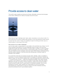 Provide access to clean water
